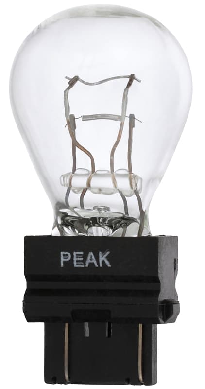 Peak 3157LL-BPP Miniature Automotive Bulb, 12.8 V, 27 W, Incandescent Lamp, Wedge, Clear – image 1
