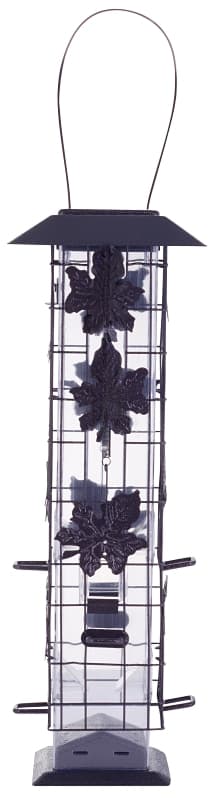 Perky-Pet 336 Wild Bird Feeder, 18-1/4 in H, Rustic Leaf, 2 lb, Metal, Hammered Bronze, Hanging Mounting – image 1
