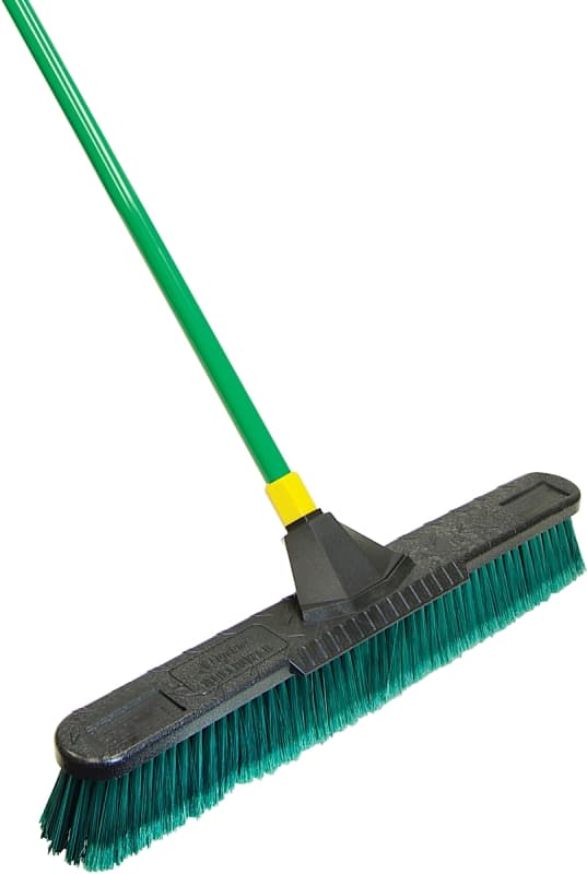 Quickie Bulldozer 638 Multi-Surface Push Broom, 24 in Sweep Face, Polypropylene Fiber Bristle, Steel Handle – image 1