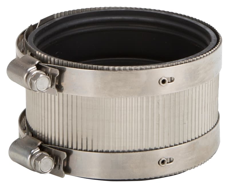 ProSource NHC-33 Coupling, 3 in, Cast Iron, Plastic and Steel Drain Pipes, Rubber/Stainless Steel – image 1