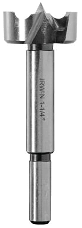 Irwin 1966933/42922 Forstner Bit, 1-3/8 in Dia, 3-1/2 in OAL, 1-Flute, 3/8 in Dia Shank, Reduced Shank – image 1