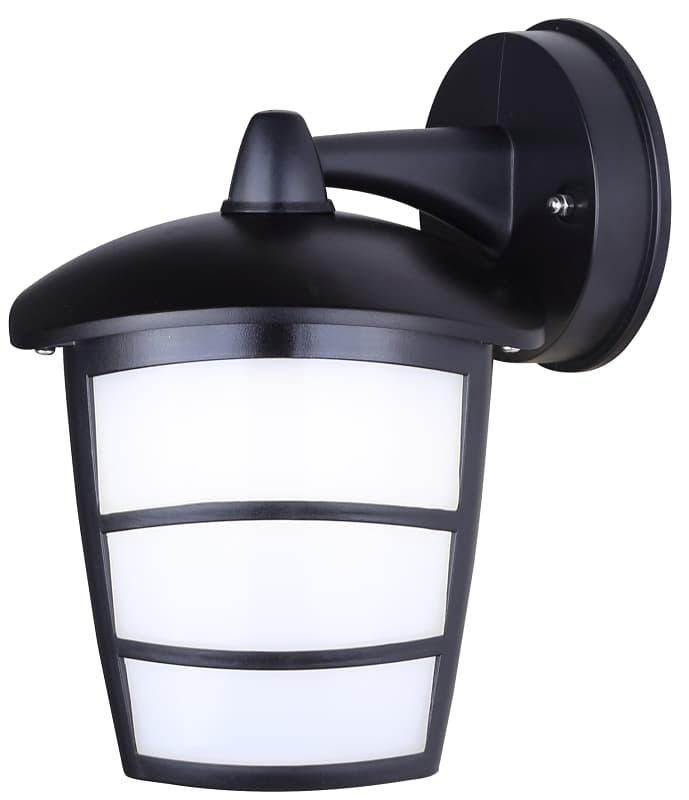 Canarm BRWL-POR12T-N-BK Outdoor Light, 7 W, LED Lamp, 500, 3000 K Color Temp, Polycarbonate Fixture, Black Fixture – image 1