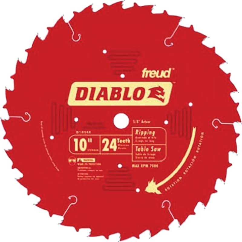 Diablo D1024X Circular Saw Blade, 10 in Dia, 5/8 in Arbor, 24-Teeth, Carbide Cutting Edge – image 1
