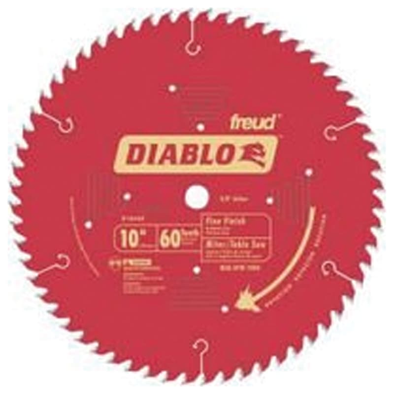 Diablo D1060X Circular Saw Blade, 10 in Dia, 5/8 in Arbor, 60-Teeth, Carbide Cutting Edge – image 1