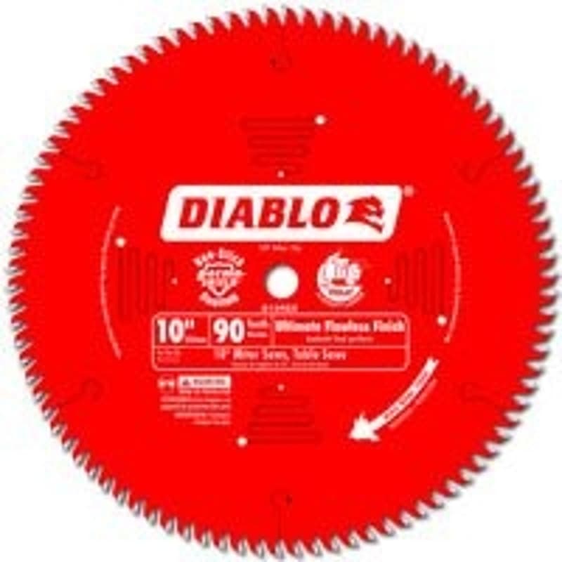 Diablo D1090X Circular Saw Blade, 10 in Dia, 5/8 in Arbor, 90-Teeth, Carbide Cutting Edge – image 1