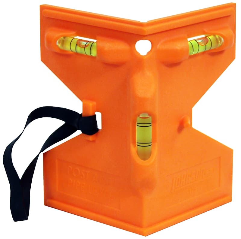 Johnson 175-O Post and Pipe Level, 3-1/4 in L, 3-Vial, Nonmagnetic, Plastic, Orange – image 1