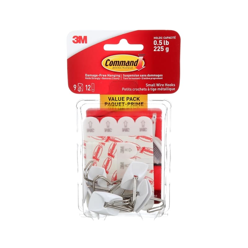 Command 17067C-VP Wire Hook, 0.5 lb, 9-Hook, Plastic, Clear – image 1