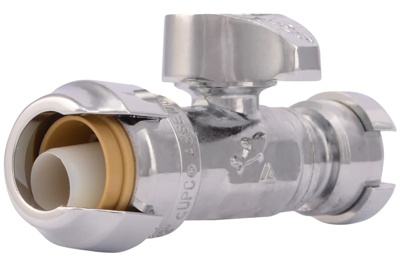 SharkBite 23049-0000LF Stop Valve, 1/2 x 1/4 in Connection, Compression, 200 psi Pressure, Brass Body – image 1