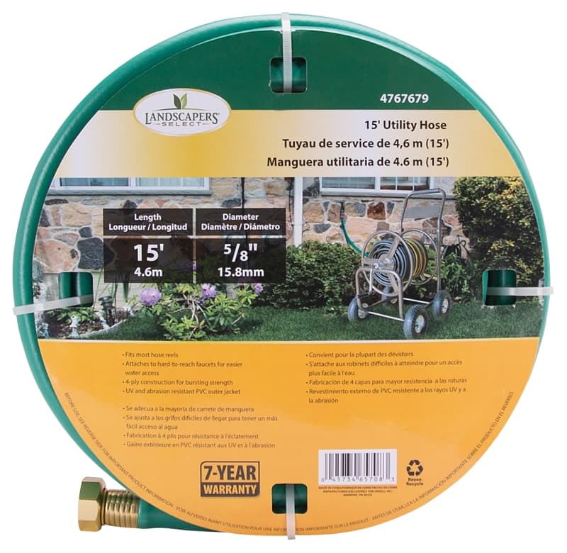 Landscapers Select GH-03 Leader Hose, 15 ft L, Female x Male, PVC, Green – image 1