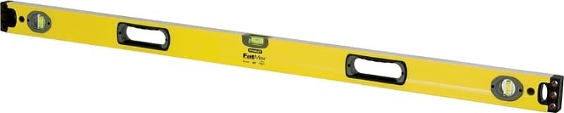 STANLEY 43-548 Box Beam Level, 48 in L, 3-Vial, 2-Hang Hole, Non-Magnetic, Aluminum, Yellow – image 1