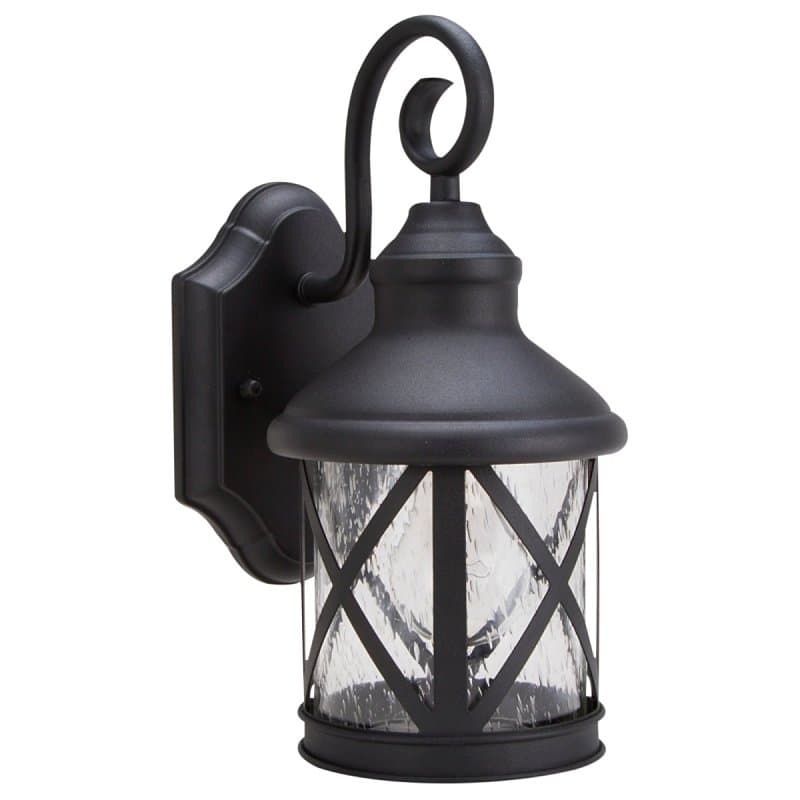 Boston Harbor LT-H01 Single Light Outdoor Wall Lantern, 120 V, 60 W, A19 or CFL Lamp, Steel Fixture, Black Fixture – image 1