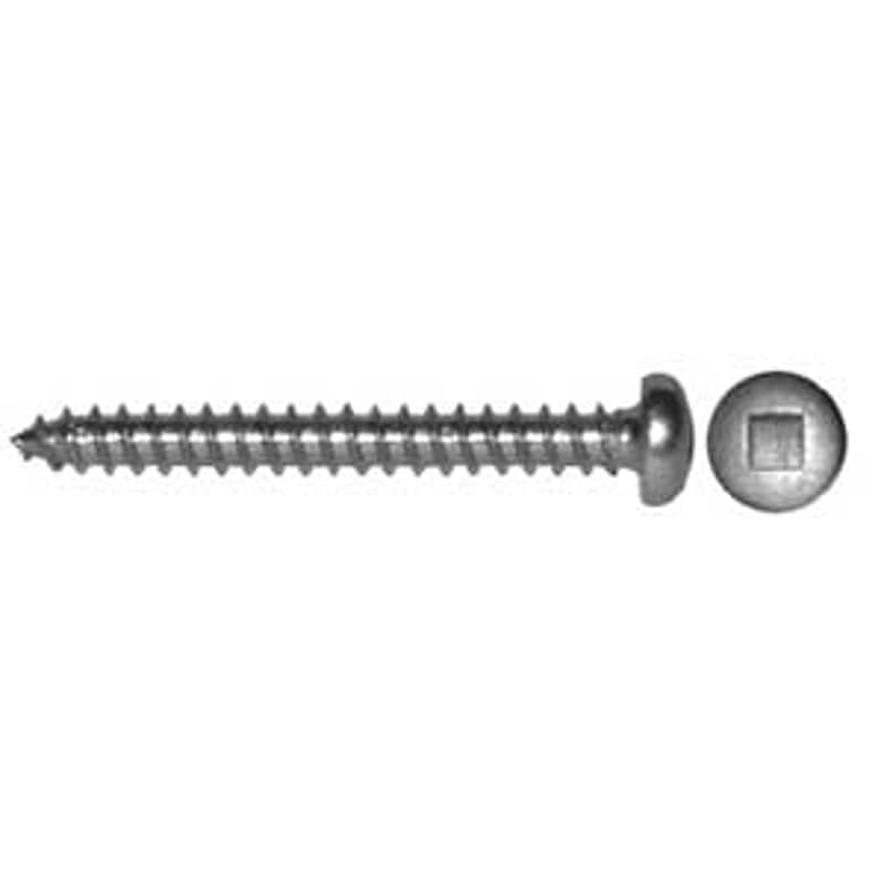 Reliable PKAS81MR Screw, 1 in L, Pan Head, Square Drive, Self-Tapping, Type A Point, Stainless Steel, Stainless Steel – image 1