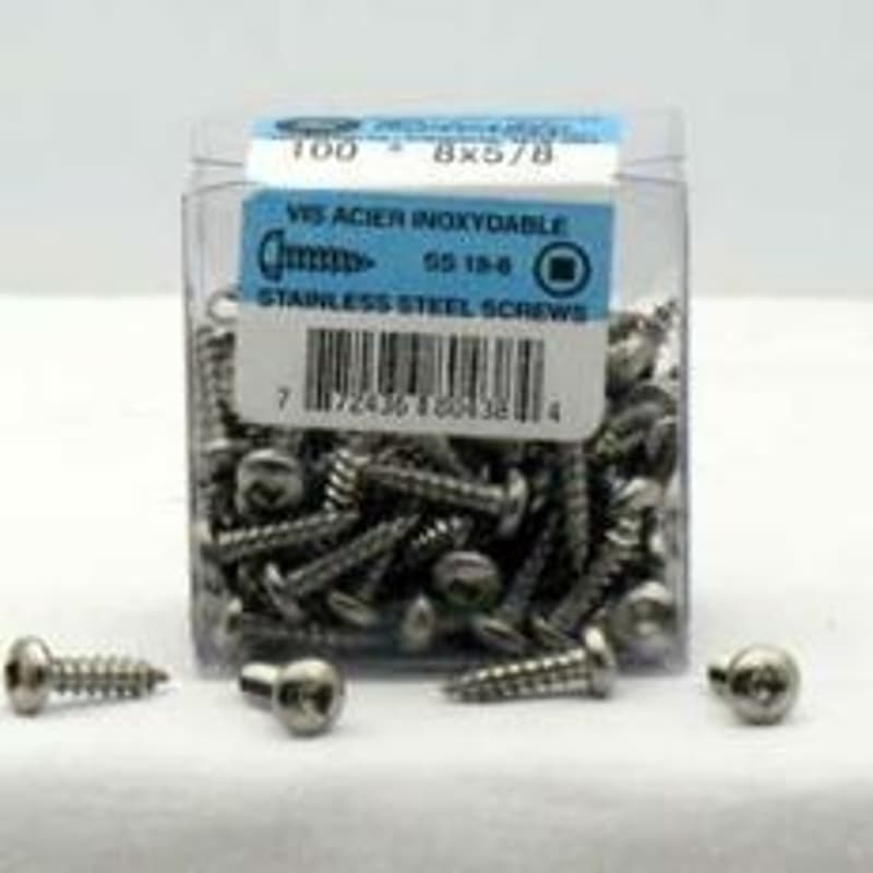 Reliable PKAS101VP Screw, 1 in L, Pan Head, Square Drive, Self-Tapping, Type A Point, Stainless Steel, Stainless Steel, 100/BX – image 1