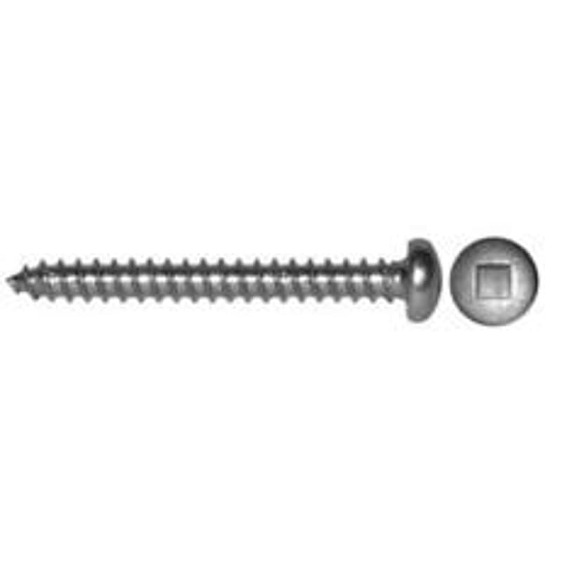 Reliable PKAS81VP Screw, 1 in L, Pan Head, Square Drive, Self-Tapping, Type A Point, Stainless Steel, Stainless Steel, 100/BX – image 1