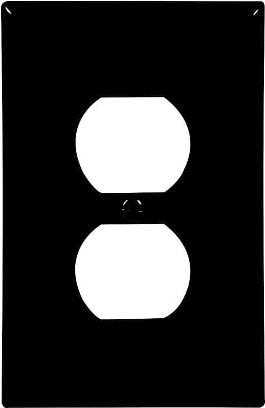 Eaton Wiring Devices PJ8BK Duplex and Single Receptacle Wallplate, Mid-Size, 4-7/8 in L, 3-1/8 in W, Black – image 1