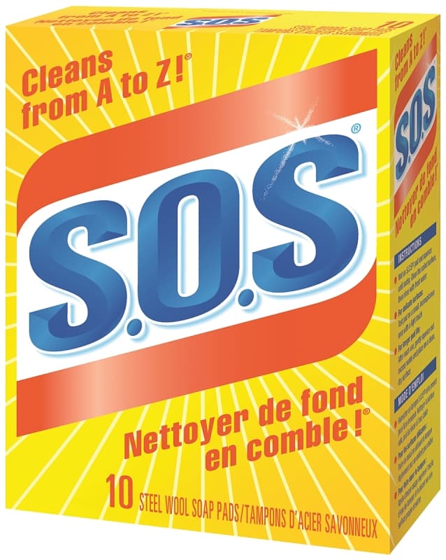 S.O.S 01346 Soap Pad, Steel Wool Abrasive, 10/PK – image 1