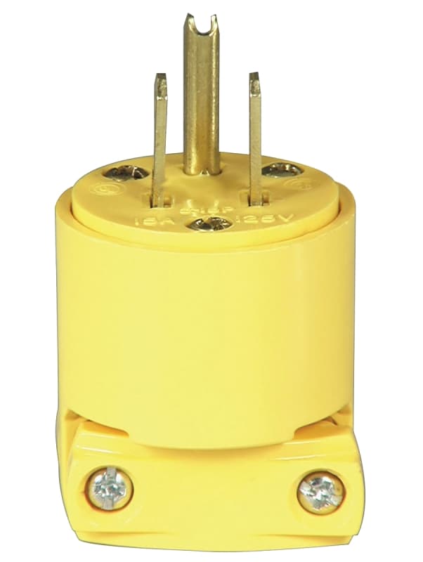 Eaton Wiring Devices 4867-BOX Electrical Plug, 2 -Pole, 15 A, 125 V, NEMA: NEMA 5-15, Yellow – image 1