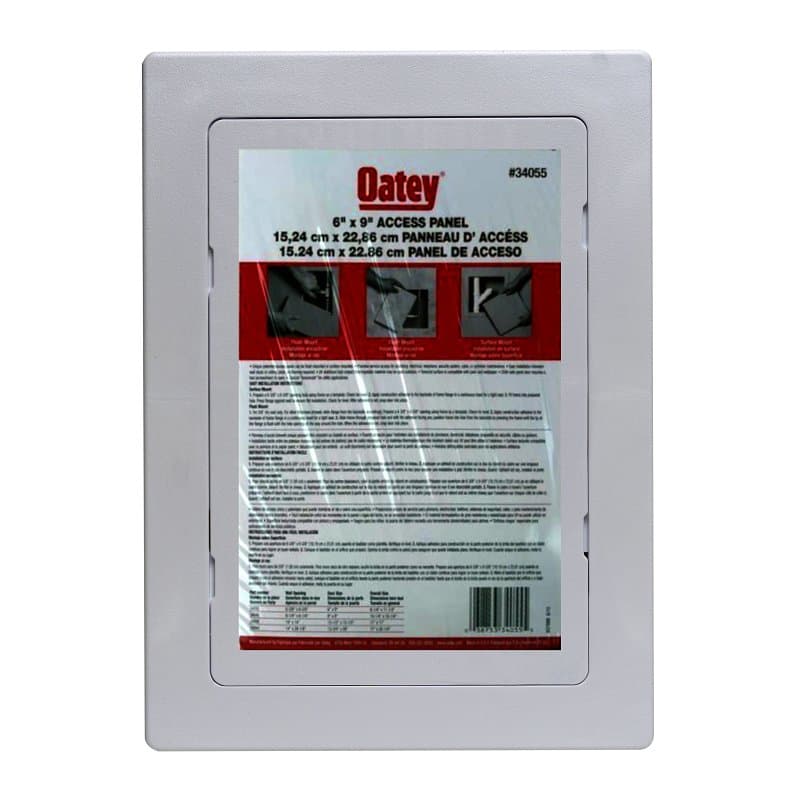 Oatey 34055 Access Panel, 6 in L, 9 in W, ABS, White – image 1