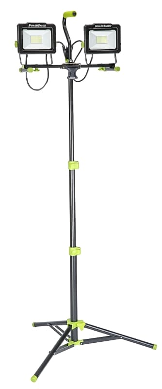 PowerSmith PWLD140T Work Light with Tripod, 120 V, 110 W, 2-Lamp, LED Lamp, 14,000 Lumens, 5000 K Color Temp – image 1