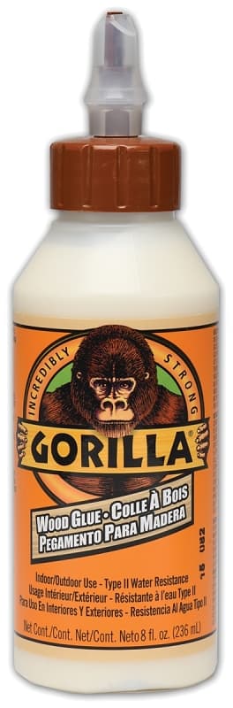 Gorilla 6200201 Wood Glue, Tan, 8 oz Bottle – image 1