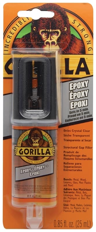 Gorilla 4200602 Epoxy Adhesive, Clear, Liquid, 0.85 oz Syringe – image 1