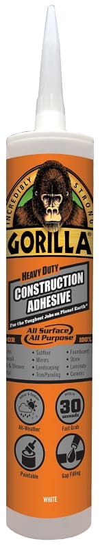 Gorilla 8110003 Construction Adhesive, White, 9 oz Cartridge – image 1