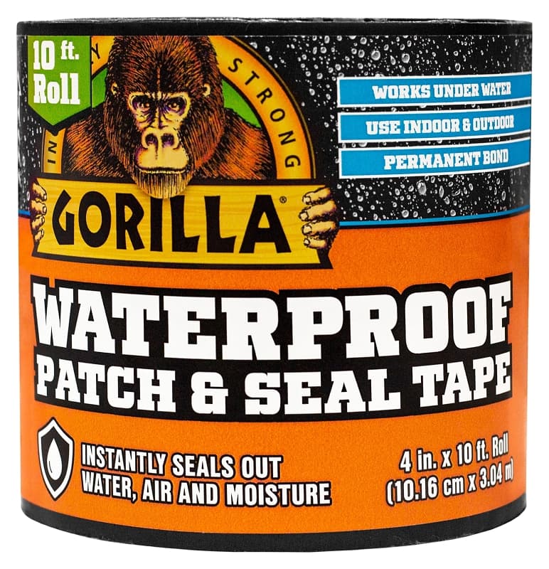 Gorilla 4670002 Patch and Seal Tape, 10 ft L, 4 in W, Black – image 1
