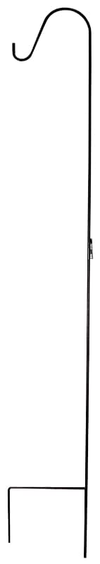 Landscapers Select GB-3090 Single Shepherd Hook, 12 in L, 84 in H, Steel, Black, Black, Floor Standing Mounting – image 1