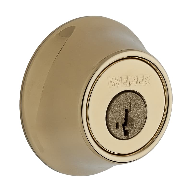 Weiser Elements Series 9GDC94710-061 Deadbolt, Brass, 2-3/8 x 2-3/4 in Backset – image 1