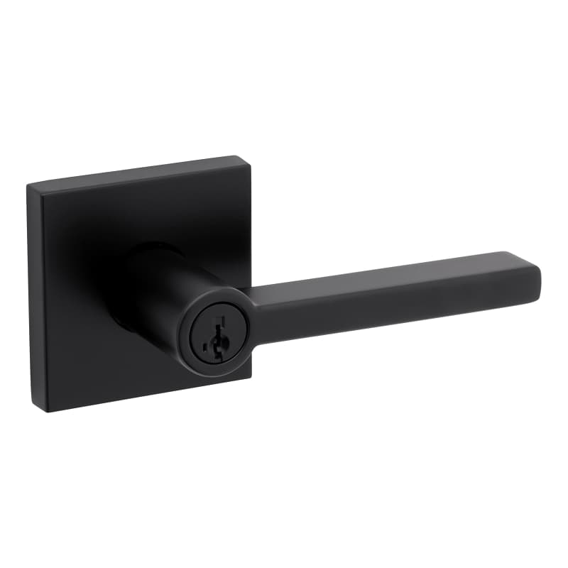 Weiser Halifax Series 9GLA5350-094 Entry Lever, Matte Black, Residential, Re-Key Technology: SmartKey, Universal Hand – image 1
