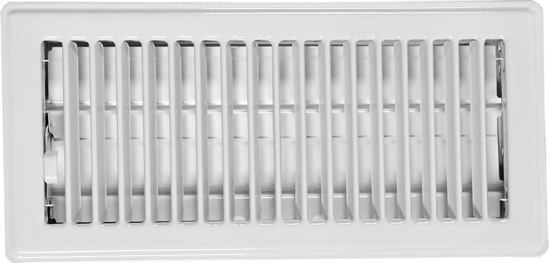 Imperial RG0247 Standard Floor Register, 9-3/4 in W Duct Opening, 3-3/4 in H Duct Opening, Steel, White – image 1