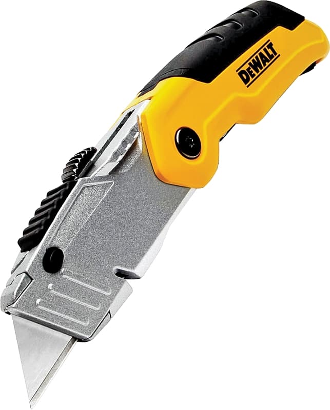 DEWALT DWHT10035L Utility Knife, 2-1/2 in L Blade, Stainless Steel Blade, Long Handle, Black/Yellow/Silver Handle – image 1