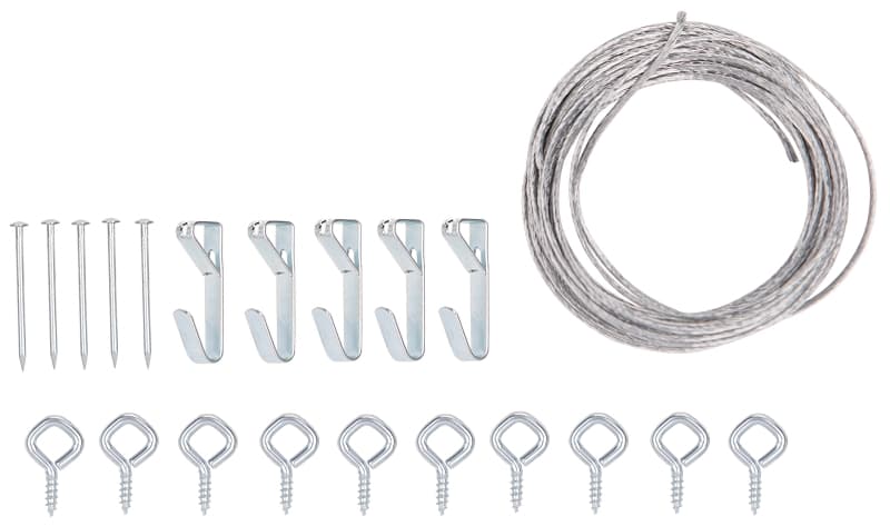 ProSource PH-121127-PS Picture Hanging Kit, 20 lb, Steel, Zinc, Zinc, Nail-In Mounting – image 1