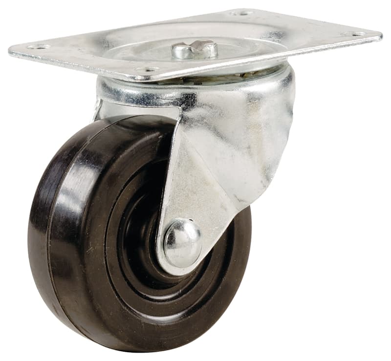 Shepherd Hardware 9477 Swivel Caster, 2 in Dia Wheel, 7/8 in W Wheel, Rubber Wheel, 90 lb – image 1