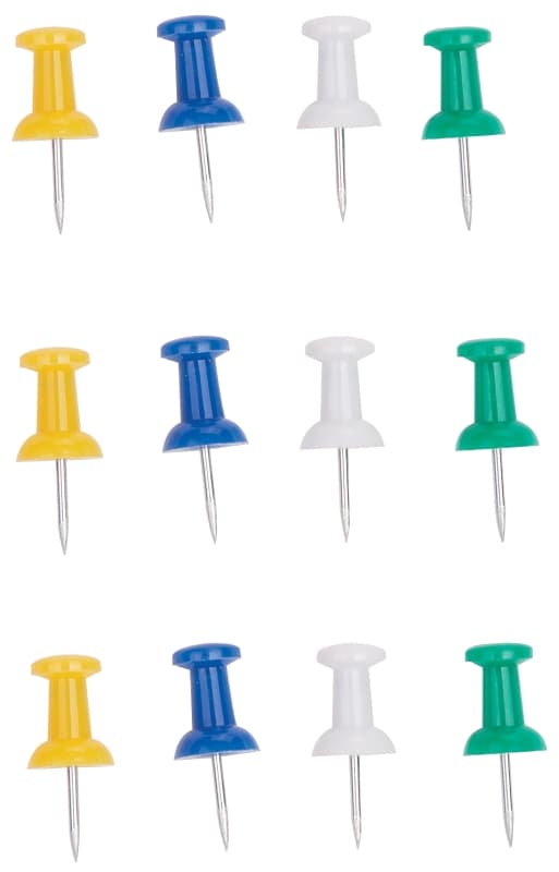 ProSource PH-121152-PS Push Pin, 23 mm L, Plastic, Assorted Colors, Round Head – image 1
