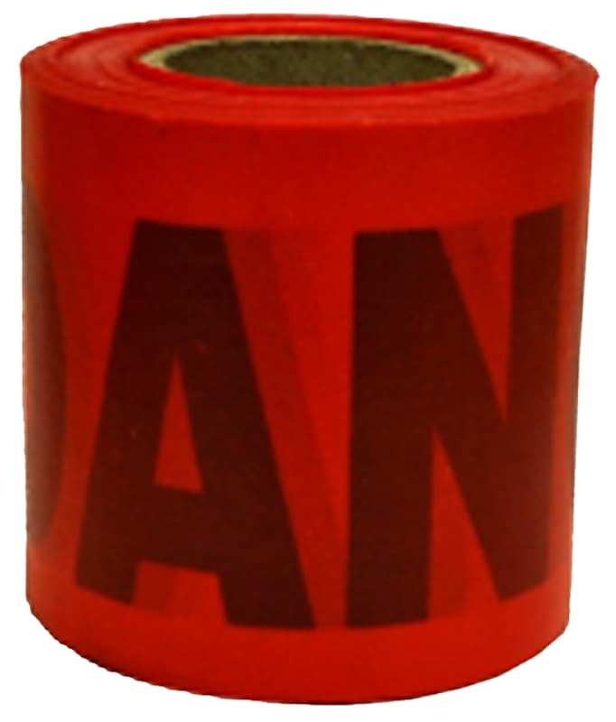 CH Hanson 16103 Barricade Safety Tape, 300 ft L, 3 in W, Red, Polyethylene – image 1
