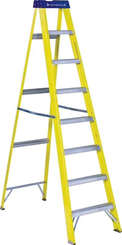 Louisville FS2008 Step Ladder, 8 ft H, Type I Duty Rating, Fiberglass, 250 lb, 7-Step, 147 in Max Reach – image 1