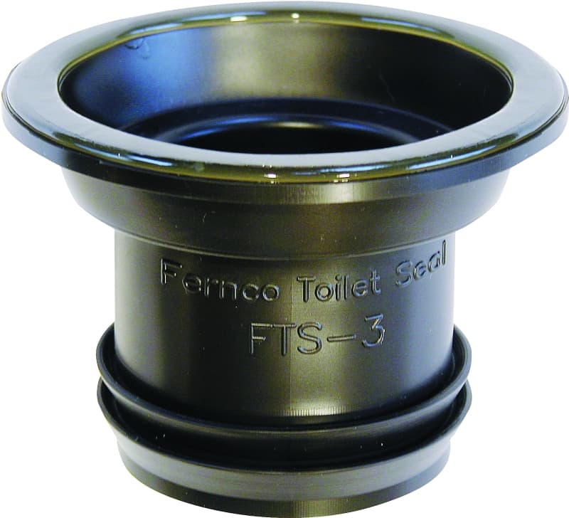 Fernco FTS-3 Wax Free Toilet Seal, Elastomeric PVC, Black, For: 3 in Drain Pipes – image 1