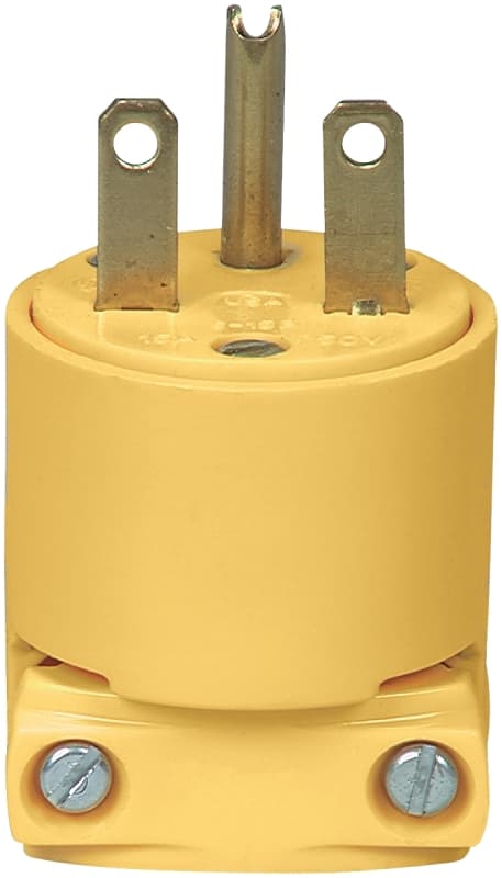 Eaton Wiring Devices 4866-BOX Electrical Plug, 2 -Pole, 15 A, 250 V, NEMA: NEMA 6-15, Yellow – image 1