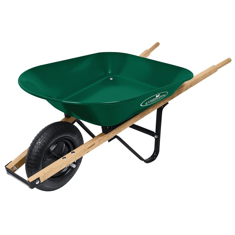 Landscapers Select 34563 Wheelbarrow, 4 cu-ft Volume, Steel Tray, 1-Wheel, Pneumatic Wheel, 14 in Wheel – image 1