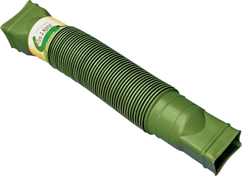 Amerimax Flex-A-Spout Series 85511 Downspout Extension, 22 to 55 in L Extended, Vinyl, Green – image 1