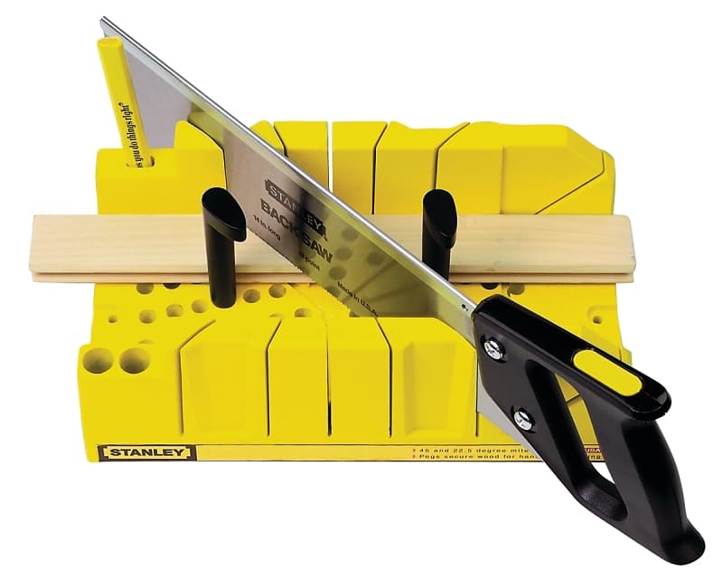STANLEY 20-600 Clamping Miter Box, 14 in W Cutting, 45/90 deg, 45 deg Face Angle, 22.5 deg Octagonal Cutting Slot – image 1
