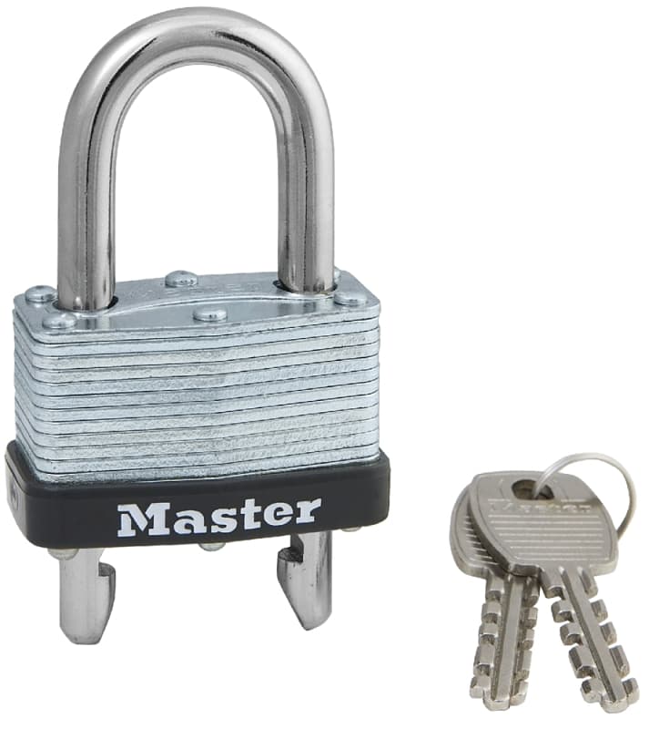 Master Lock 510D Padlock, Keyed Different Key, Adjustable Shackle, 9/32 in Dia Shackle, Steel Shackle, Steel Body – image 1