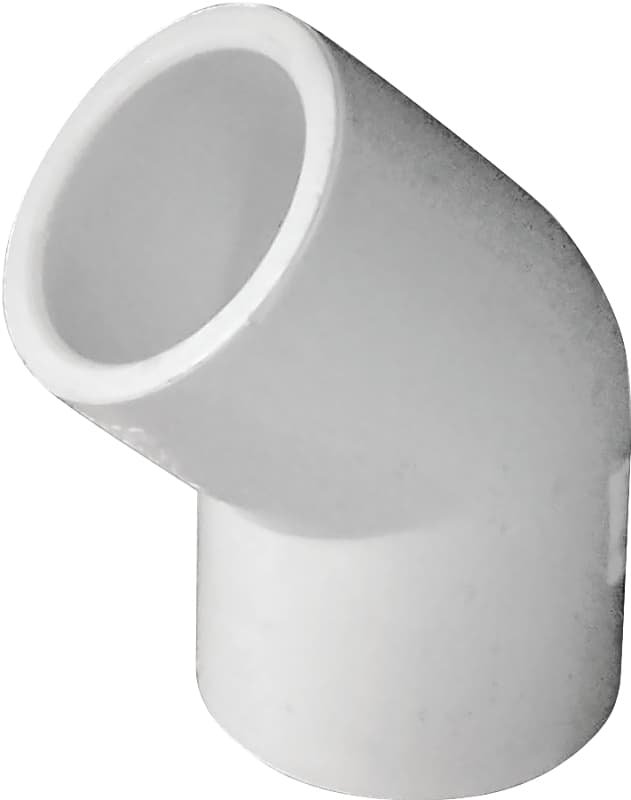 IPEX 435481 Pipe Elbow, 1/2 in, Socket, 45 deg Angle, PVC, White, SCH 40 Schedule, 150 psi Pressure – image 1