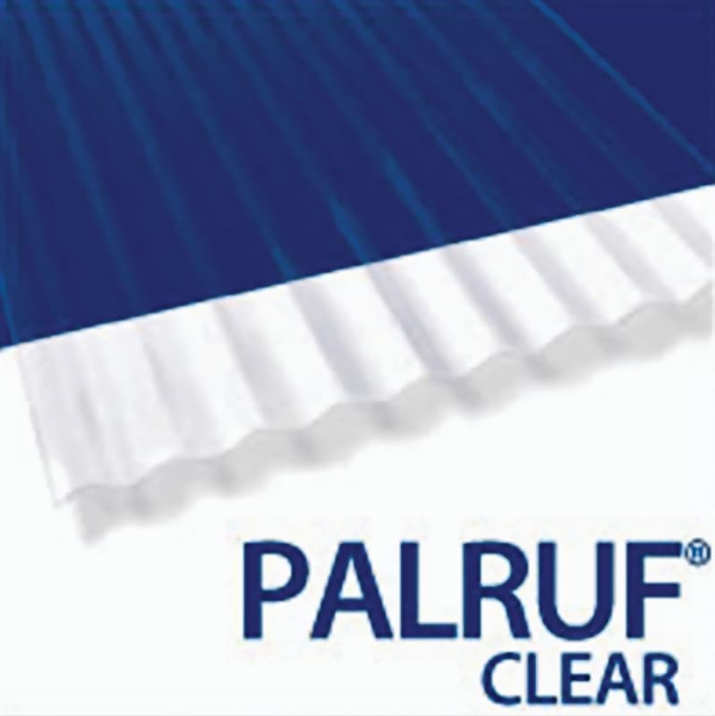 Palruf 100427 Corrugated Roofing Panel, 12 ft L, 26 in W, PVC, Clear – image 1