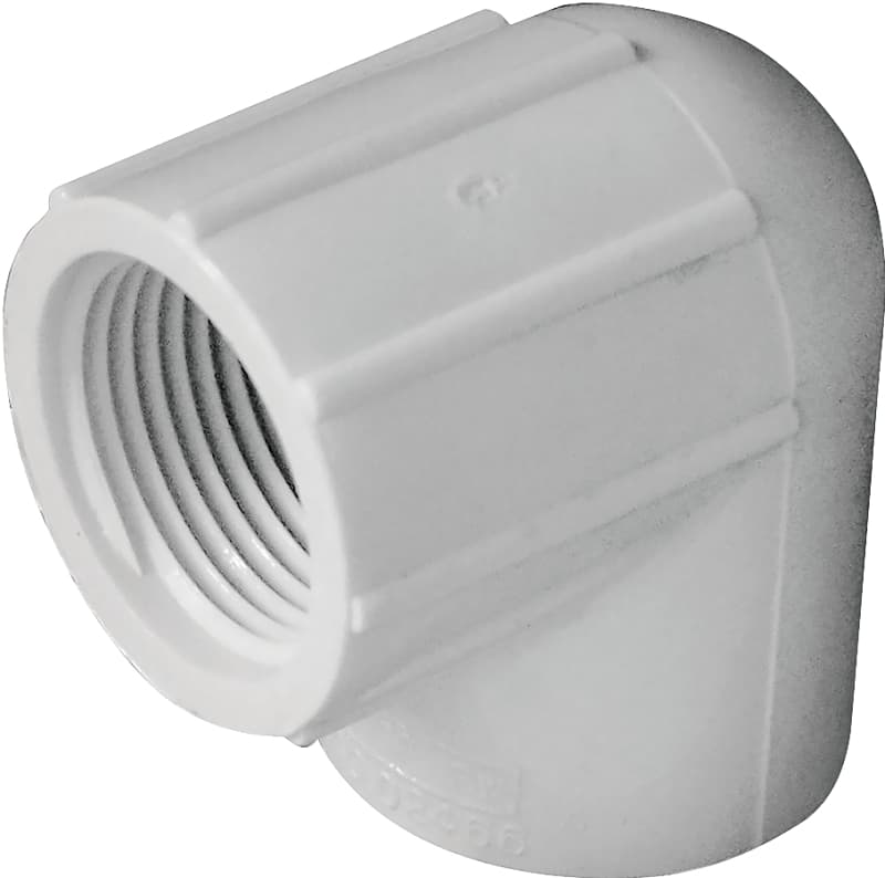 IPEX 435507 Pipe Elbow, 3/4 in, Socket x FPT, 90 deg Angle, PVC, White, SCH 40 Schedule, 150 psi Pressure – image 1