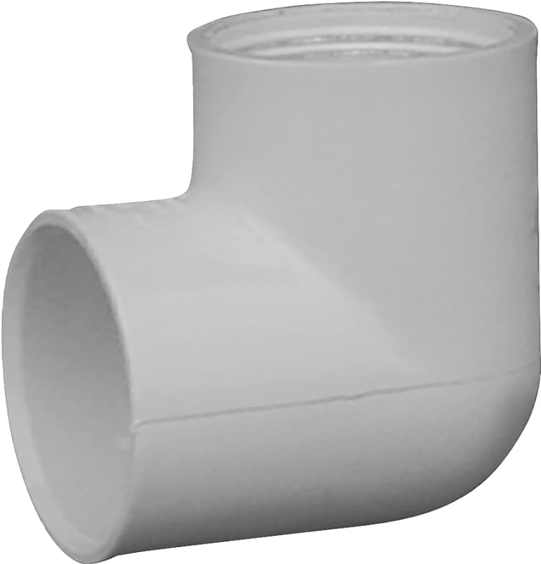 IPEX 435508 Pipe Elbow, 1 in, Socket x FPT, 90 deg Angle, PVC, White, SCH 40 Schedule, 150 psi Pressure – image 1