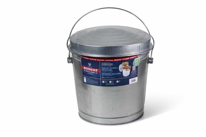 Behrens 6110 Locking Lid Can, 10 gal Capacity, Galvanized Steel, Silver – image 1