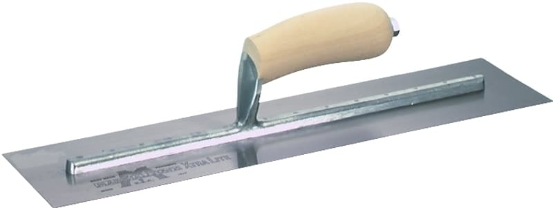 Marshalltown MXS66 Finishing Trowel, 16 in L Blade, 4 in W Blade, Spring Steel Blade, Square End, Curved Handle – image 1