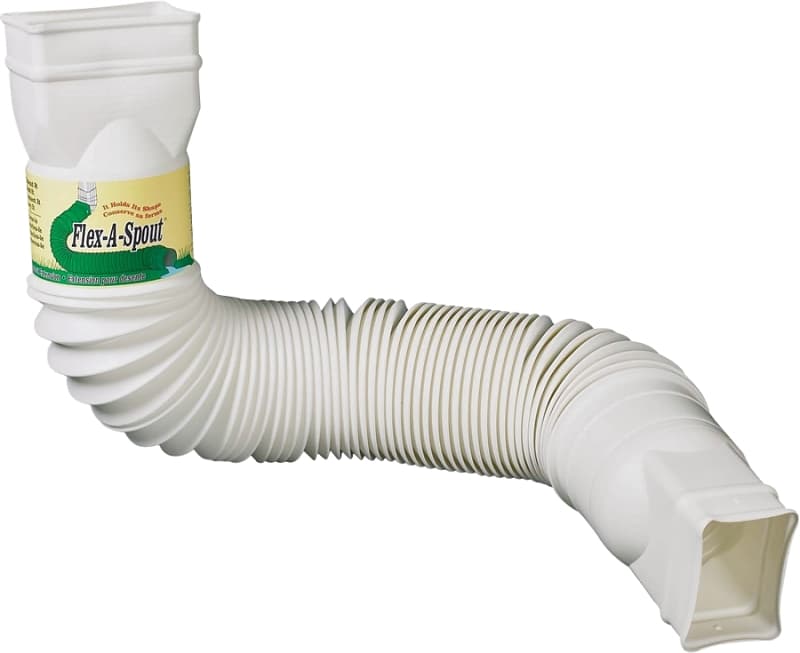 Amerimax Flex-A-Spout 85510 Downspout Extension, 22 to 55 in L Extended, Vinyl, White – image 1